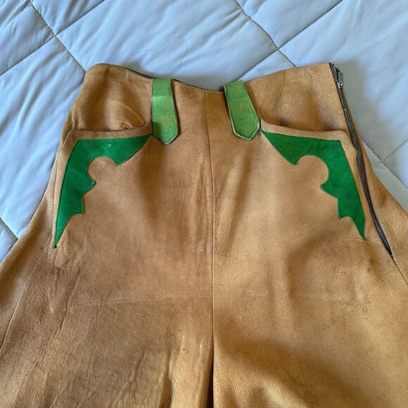 RARE Vintage 1940s Marge Riley Child Fringe Western Set Suede Vest & Culottes - Picture 11 of 16